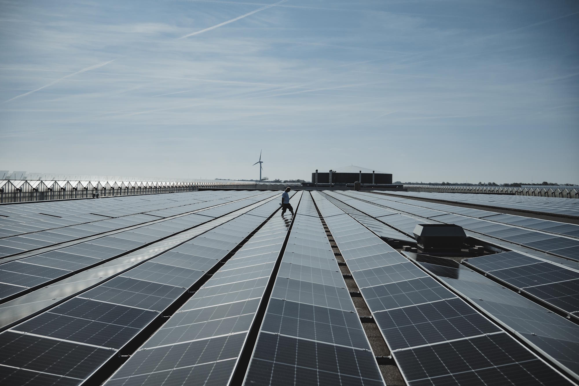 Een dak vol zonnepanelen