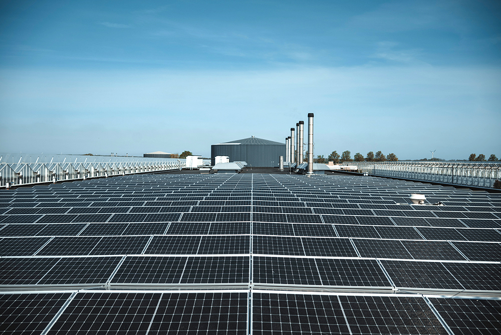 Sunnit-zonnepanelen op een dak